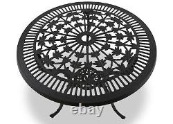 Homeology TABREEZ Garden & Patio Durable Table & 2 Chairs Black Bistro Set