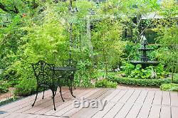 Homeology TABREEZ Garden & Patio Durable Table & 2 Chairs Black Bistro Set