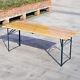 Industrial Beer Table And Benches Set Garden Outdoor Dining Folding Trestle Legs