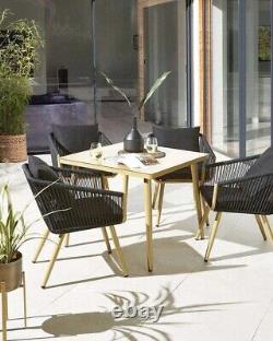 Joanna Hope Naya 4 Seater Metal Garden Furniture Outdoor Dining Set RRP £719