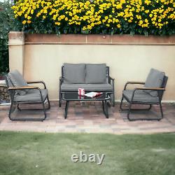 Kendal 4 Piece Garden Furniture Set with Coffee Table Cushions