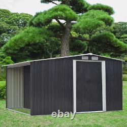 Large 88ft Sloped Roof Outdoor Yard Metal Garden Shed Tool & Wood Storage House