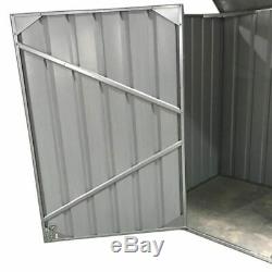 Large Galvanized Steel Garden Bike Shed Tool Outdoor Storage Shed Unit 225cm
