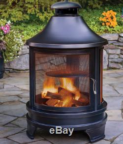 Large Garden Fire Pit Outdoor Patio Heater Log Burner Metal BBQ Cooking Grill