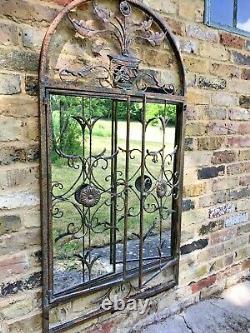 Large Garden Mirror Copper Leaf 2 Doors Open Wall Or Fence Mounted Mirror