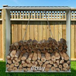 Large Log Store Holder Metal Shed Garden Outdoor Wood Firewood Stacking Storage