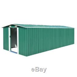 Large Metal Garden Shed Green Lockable Sliding Doors Outdoor Storage Workshop 6M