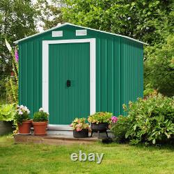 Large Outdoor Metal Garden Shed 6X4FT 8X4FT Garden Storage House WITH FREE BASE