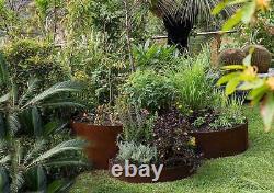 Large Planter Circular Rustic Steel Raised Flower Bed Tree Landscape Gardening