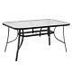 Large Rectangle Glass Garden Table And 4 Chair Set Outdoor Patio Dining Table