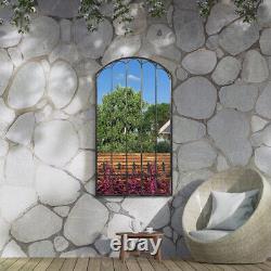 Large Rustic Metal Arched Shaped Garden church effect Mirror New 140 X 75cm