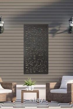 Large Rustic Metal Rectangular Garden Screen Leaf Effect New for 2022 120 x 60cm