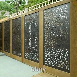 Large Rustic Metal Rectangular Garden Screen Mirror Leaf Effect New 180 x 90cm
