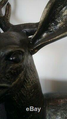 Large Stag Deer Metal Bronze effect Life size Garden Statue Sculpture