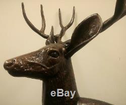 Large Stag Deer Metal Bronze effect Life size Garden Statue Sculpture
