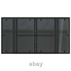 Lechnical 365970 Garden Table in Black Glass, 100 x 55 x 73, Polyrattan, V6A6
