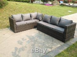 Left 9 seater arm rattan corner sofa set dining table outdoor garden furniture