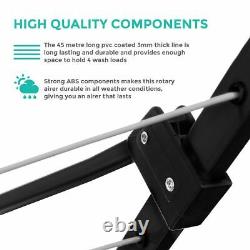 Livivo 45m Garden 4 Arm Rotary Washing Line Clothes Dryer Airer Cover Spike
