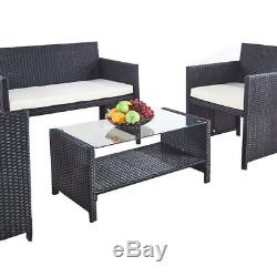 Luxury Rattan Garden Furniture Set Coffee Table And Chairs Sofa Patio Outdoor