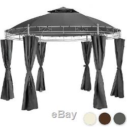 Luxury gazebo garden round Ø 350cm party tent with side curtains outdoor