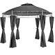 Luxury Gazebo Garden Round Ø 350cm Party Tent With Side Curtains Outdoor