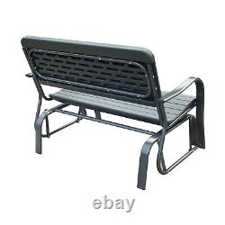 Metal 2-Seater Outdoor Garden Rocker Bench Green