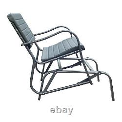 Metal 2-Seater Outdoor Garden Rocker Bench Green