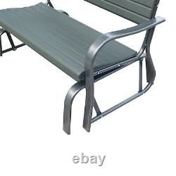 Metal 2-Seater Outdoor Garden Rocker Bench Green