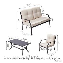 Metal 4 Person Patio Garden Seating Group with Cushions- RRP £529