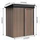 Metal 6x4ft, 8x6ft, 5x3ft Garden Shed Outdoor Tool Storage House Container Brown