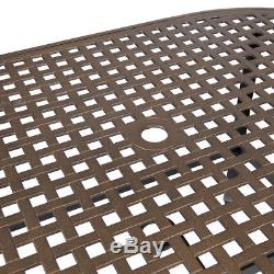 Metal Cast Aluminium 7 Piece Garden Furniture Table Patio Set With Cushions