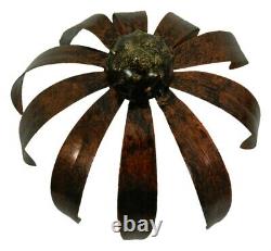 Metal Daisy Flower Garden Ornament Set of 3 Echinacea on 100cm stick BRONZE