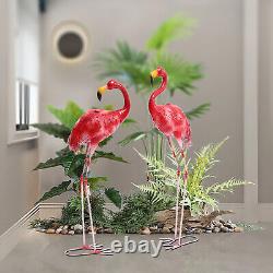 Metal Flamingo Home and Garden Ornament Crafted Indoor Outdoor Statue Sculptures