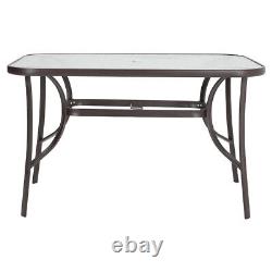 Metal Frame & Glass Bistro Coffee Large Table Outdoor Courtyard Garden Furniture
