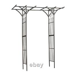 Metal Garden Arch, Black, 100x37x230 cm