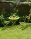 Metal Garden Bistro Set Outdoor Patio Furniture Chairs Table 3pc Lime Green
