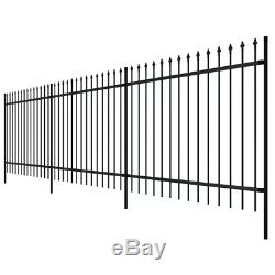 Metal Garden Fencing Panel Security Palisade Fence Steel Railing Black 60-150cm
