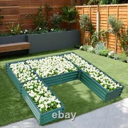 Metal Garden Raised Bed Vegetable Herbs Planter Box Outdoor Flower Grow Trough