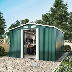 Metal Garden Shed 8 X 4, 10 X 8, 12 X 10 Tool House Outdoor Storage with Free Base