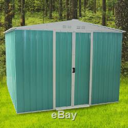 Metal Garden Shed 8X6, 8X8,10X8 Apex Roof Outdoor Garden Storage with free base