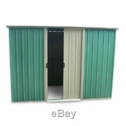 Metal Garden Shed Flat Roof Outdoor Tool Storage House Heavy Duty Patio Toolshed