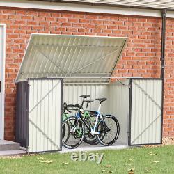 Metal Garden Shed Garbage Bin Bike Storage House Heavy Duty Outdoor Pent Roof