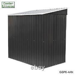 Metal Garden Shed Garden Universe 6' x 4' Storage Anthracite Grey Inc Base Frame