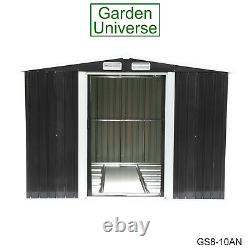 Metal Garden Shed Garden Universe 8' x 10' Storage Anthracite Grey Base Frame