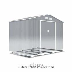 Metal Garden Shed Kit 8x6 With FREE Metal Base Kit Garden Storage Tool Shed
