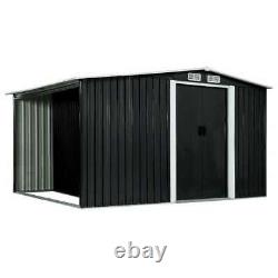 Metal Garden Shed Outdoor Storage House Tool Sheds with Sliding Doors Anthracite