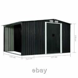 Metal Garden Shed Outdoor Storage House Tool Sheds with Sliding Doors Anthracite