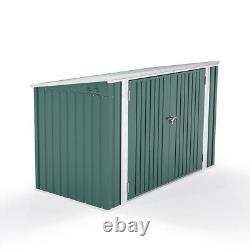 Metal Garden Shed Outdoor Storage House Tools Organizer Box Lockable Roof with Key