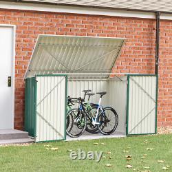 Metal Garden Shed Outdoor Storage House Tools Organizer Box Lockable Roof with Key