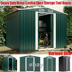 Metal Garden Shed Outdoor Storage Tool House Heavy Duty Organizer Galvanized UK